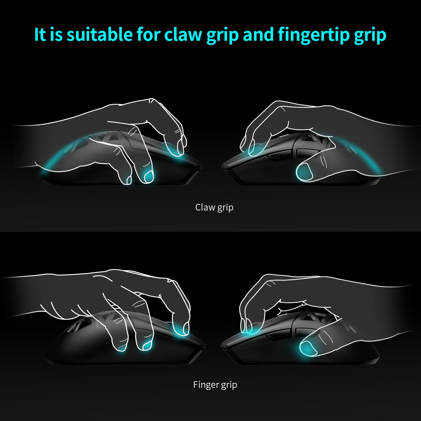 RAWM SL01-C PAW3311 Wireless Hollow Gaming Mouse 12000DPI 60g 6 Programmable Buttons