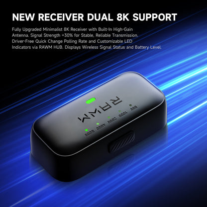 RAWM LEVIATHAN V4 Dual 8K 55g Lightweight Wireless Gaming Mouse for Fast Response PAW3950 Nordic nRF54L15 - RAWM GAMING
