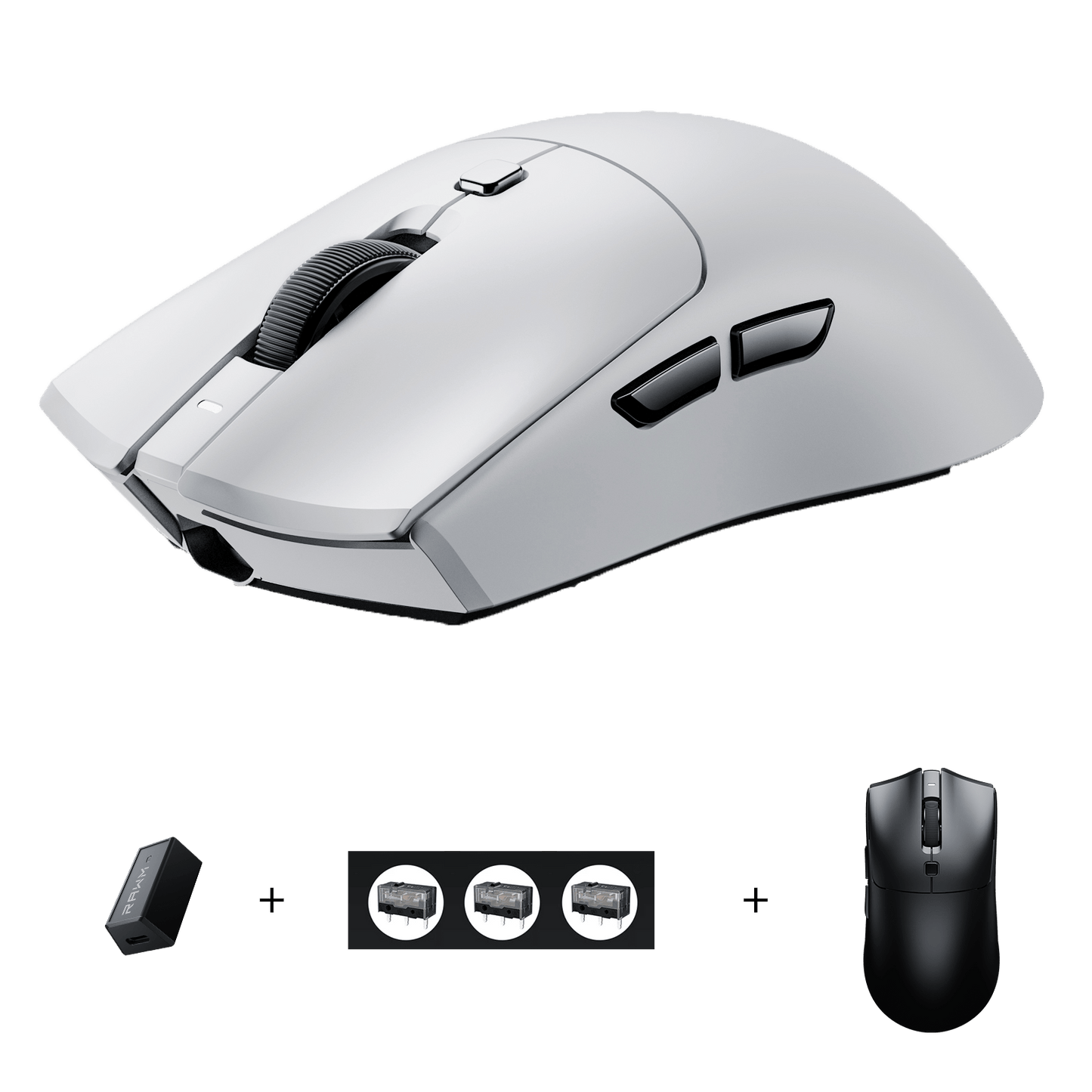 RAWM MH01 Set, 8k Wireless Gaming Mouse with Long - lasting Battery Life PAW3395, 1 shell, 3 micro switches - RAWM GAMING